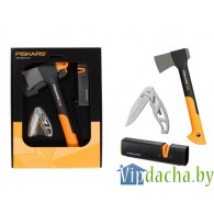 Набор инструмента (топор туристический X7 + нож + точилка для топоров и ножей) FISKARS (129010)